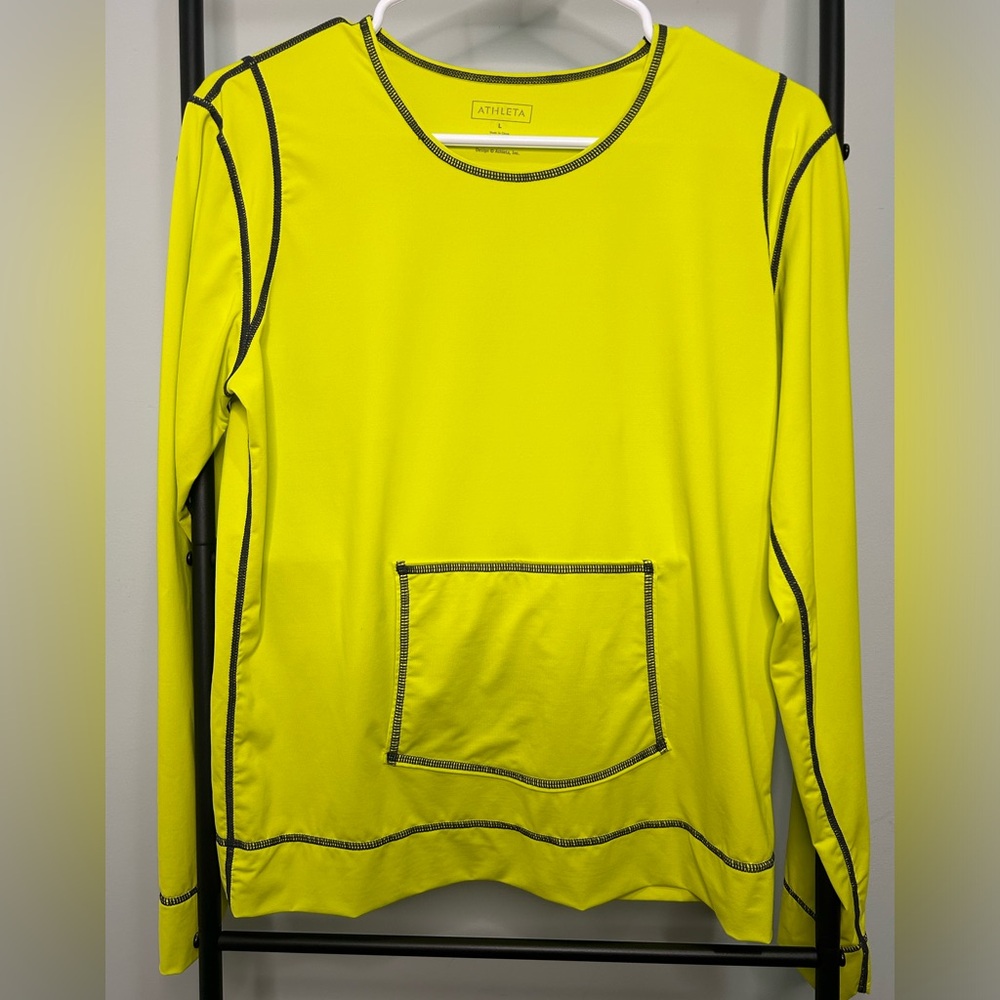 Athleta Womens Neon Base Layer Long Sleeve Pullover Athletic